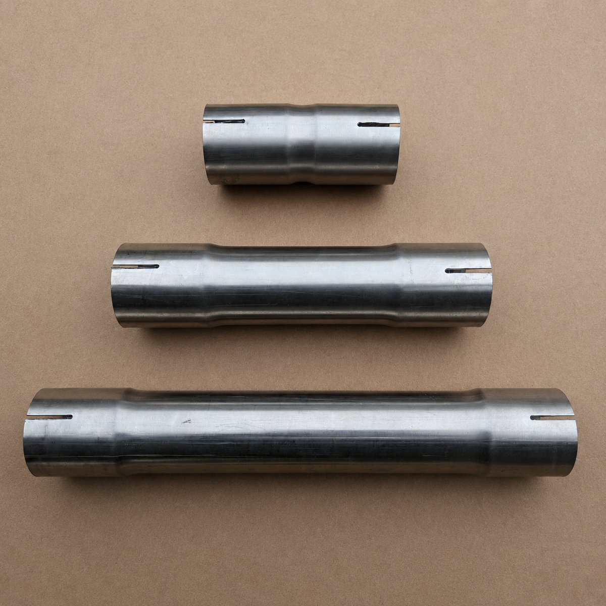 Tubo prolunga marmitta con doppio manicotto in acciaio inox