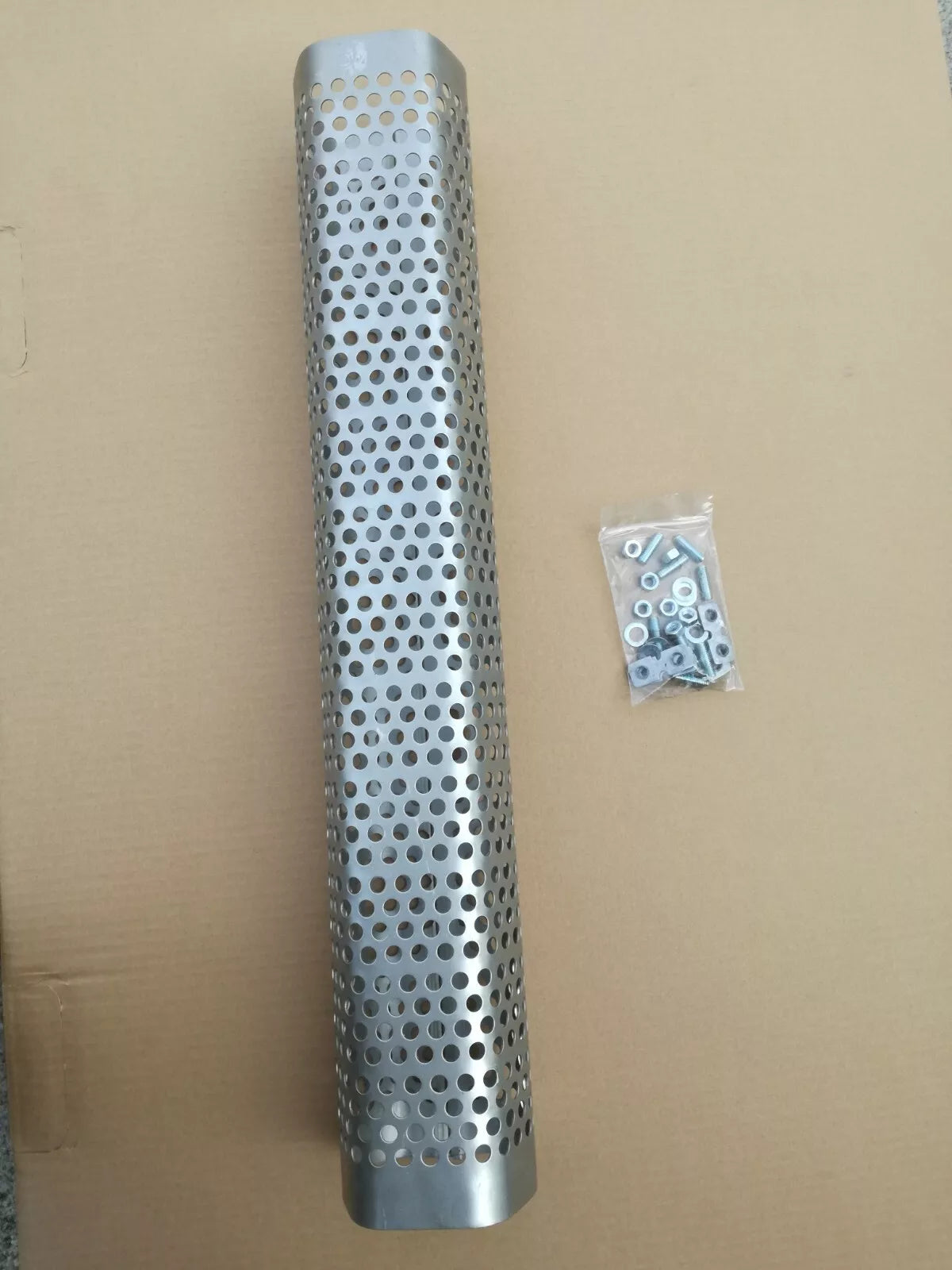 Protezione antiustione sagomata per marmitta – 720×120×110 mm in acciaio alluminato
